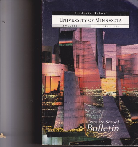 Graduate School Bulletin - Minnesota